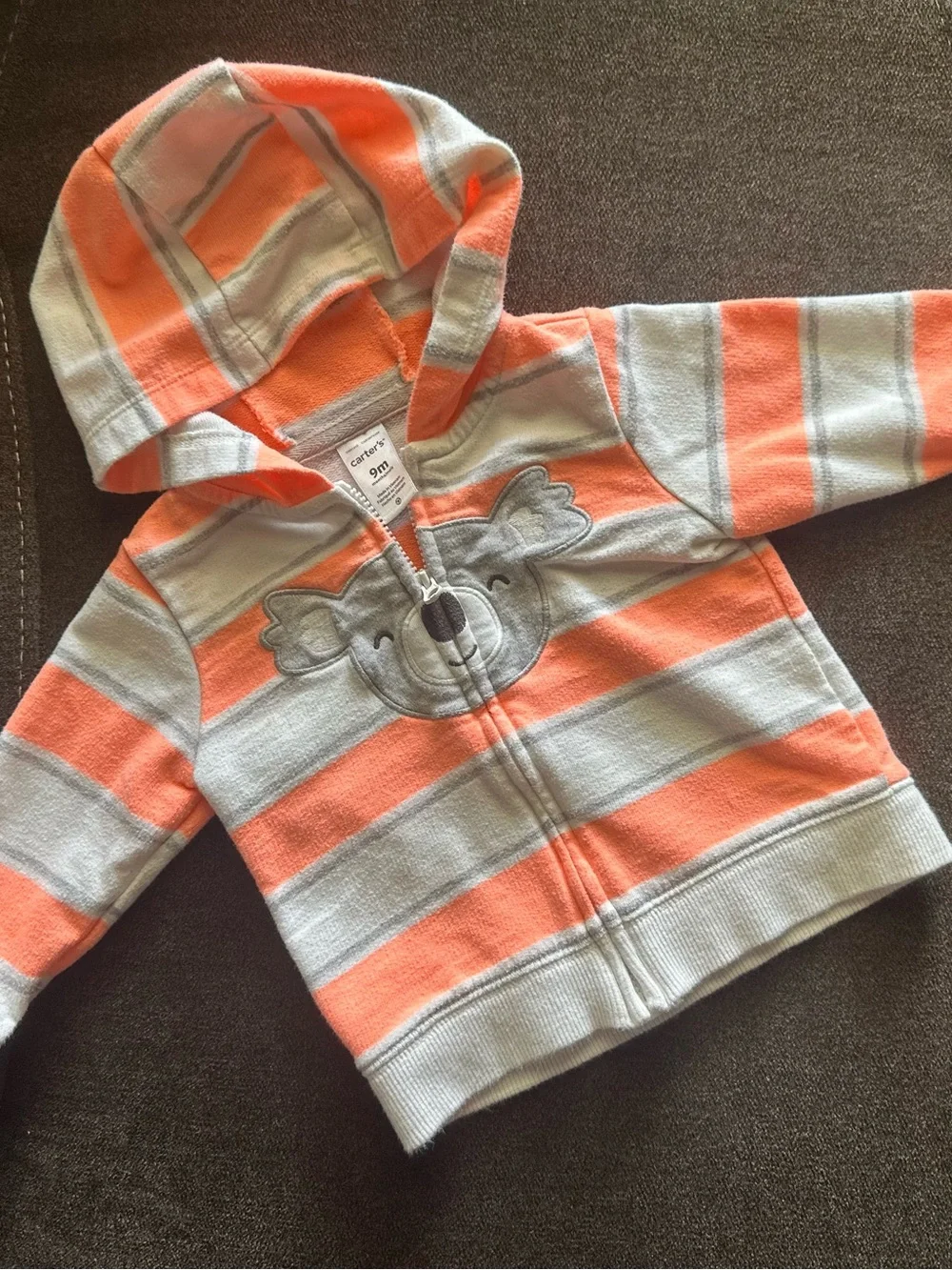 Carter’s Striped Hoodie & Coral Onesie Baby Set